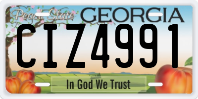 GA license plate CIZ4991