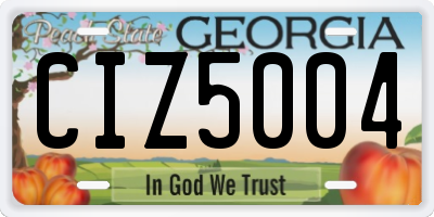 GA license plate CIZ5004