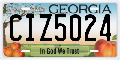 GA license plate CIZ5024