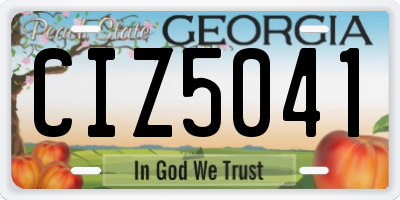 GA license plate CIZ5041