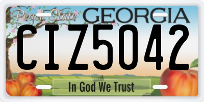 GA license plate CIZ5042
