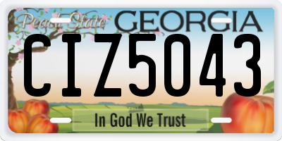 GA license plate CIZ5043