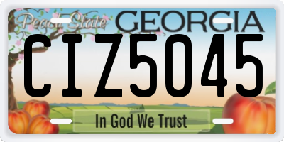 GA license plate CIZ5045
