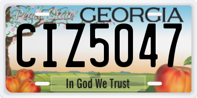 GA license plate CIZ5047