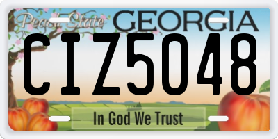 GA license plate CIZ5048