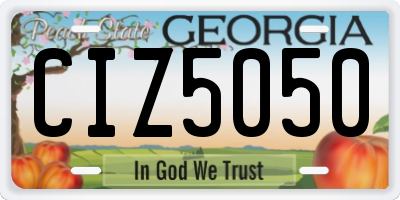 GA license plate CIZ5050