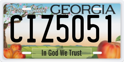 GA license plate CIZ5051