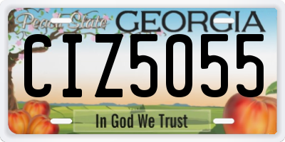 GA license plate CIZ5055