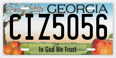 GA license plate CIZ5056