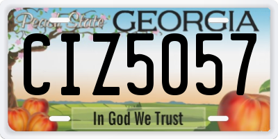 GA license plate CIZ5057
