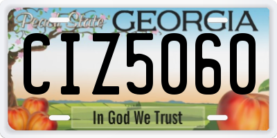 GA license plate CIZ5060