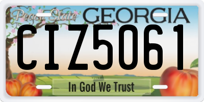 GA license plate CIZ5061