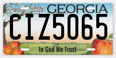 GA license plate CIZ5065