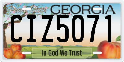 GA license plate CIZ5071
