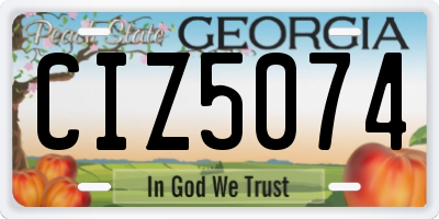 GA license plate CIZ5074
