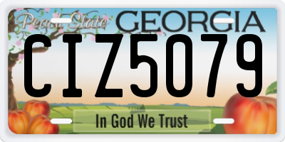 GA license plate CIZ5079