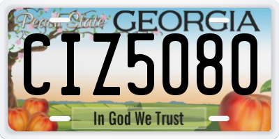 GA license plate CIZ5080