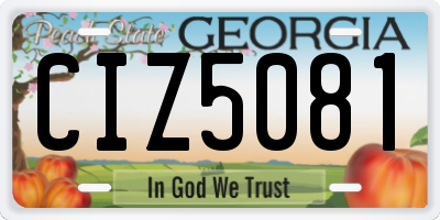 GA license plate CIZ5081