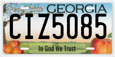 GA license plate CIZ5085
