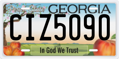 GA license plate CIZ5090