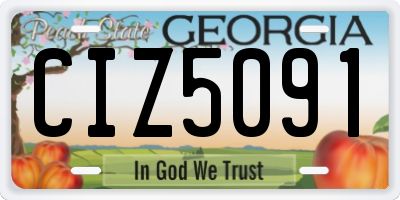 GA license plate CIZ5091