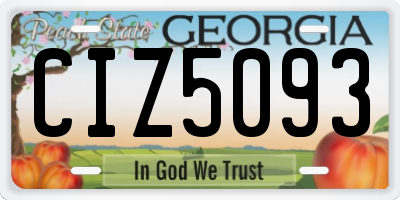 GA license plate CIZ5093