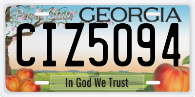 GA license plate CIZ5094
