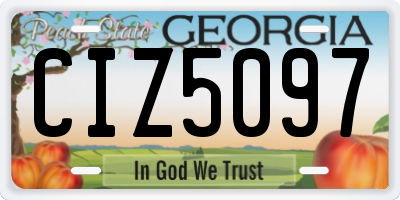 GA license plate CIZ5097