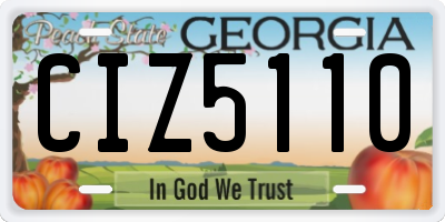 GA license plate CIZ5110