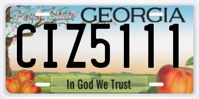 GA license plate CIZ5111