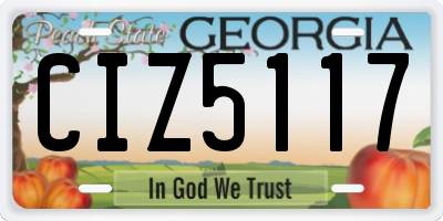 GA license plate CIZ5117