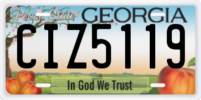 GA license plate CIZ5119