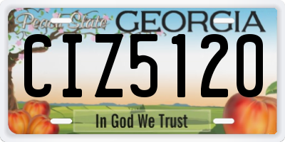GA license plate CIZ5120