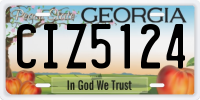 GA license plate CIZ5124