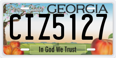 GA license plate CIZ5127