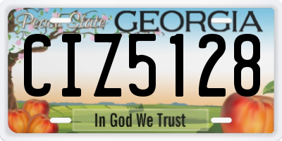 GA license plate CIZ5128