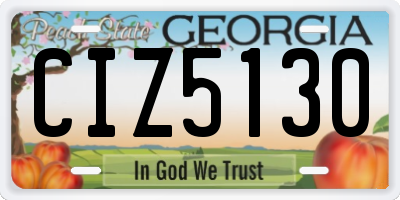 GA license plate CIZ5130