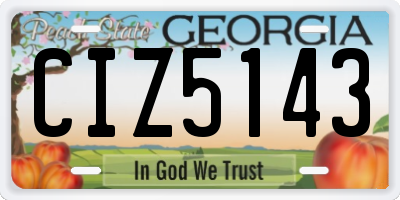 GA license plate CIZ5143