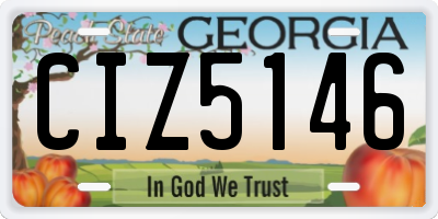 GA license plate CIZ5146