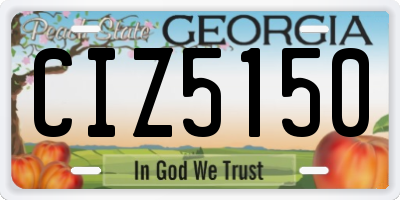 GA license plate CIZ5150