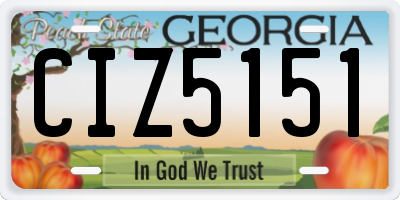 GA license plate CIZ5151