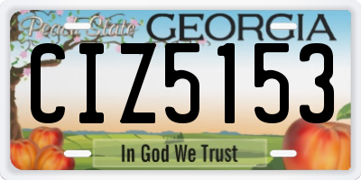 GA license plate CIZ5153