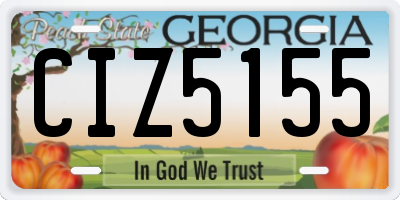 GA license plate CIZ5155