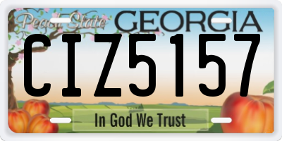 GA license plate CIZ5157