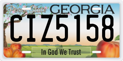 GA license plate CIZ5158
