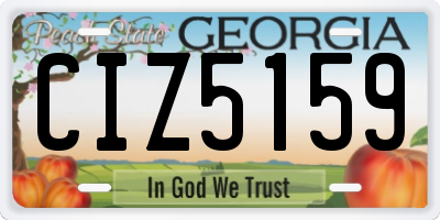 GA license plate CIZ5159