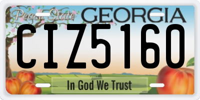 GA license plate CIZ5160