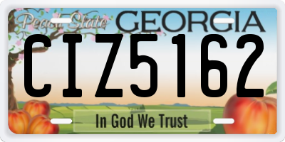GA license plate CIZ5162