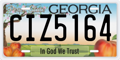 GA license plate CIZ5164