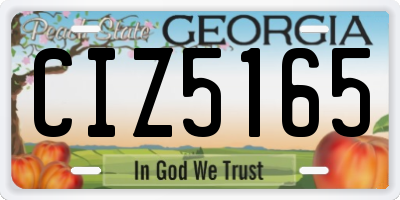 GA license plate CIZ5165